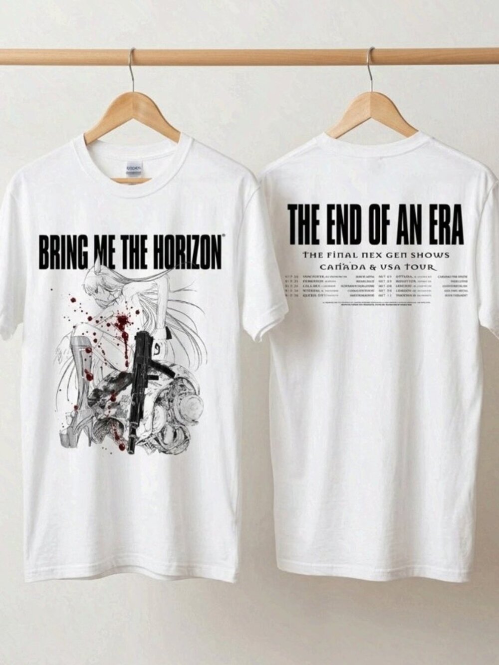 Bring Me The Horizon Final NeX GEn Tour 2026 Canada & USA White T-Shirt Reprint